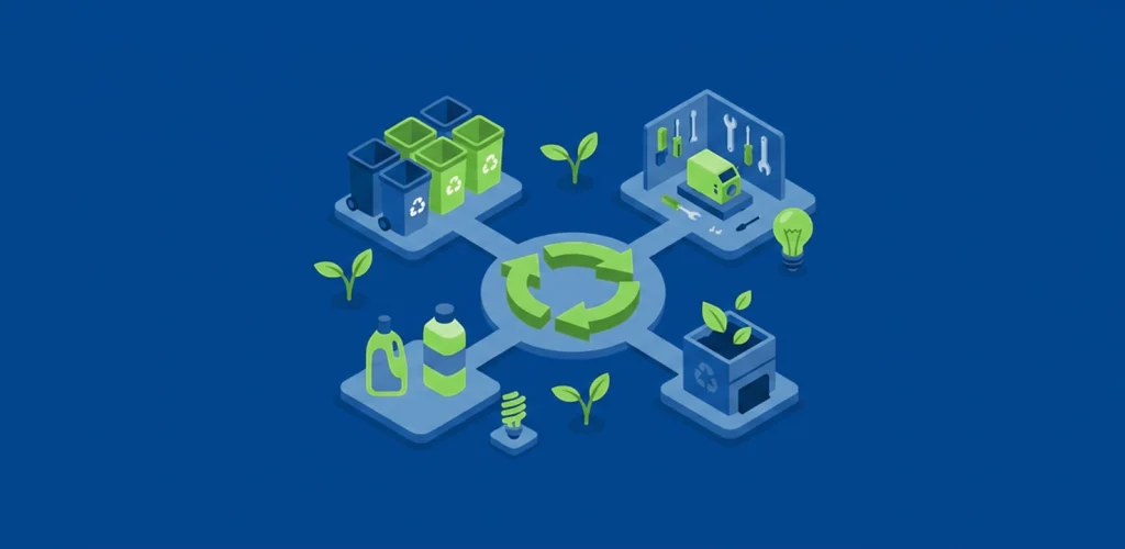 Buone pratiche di economia circolare nelle aziende, dal recupero dei materiali al riutilizzo delle risorse nei processi produttivi.